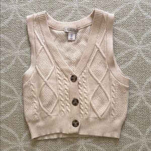 Cable Knit Cream Sweater Vest